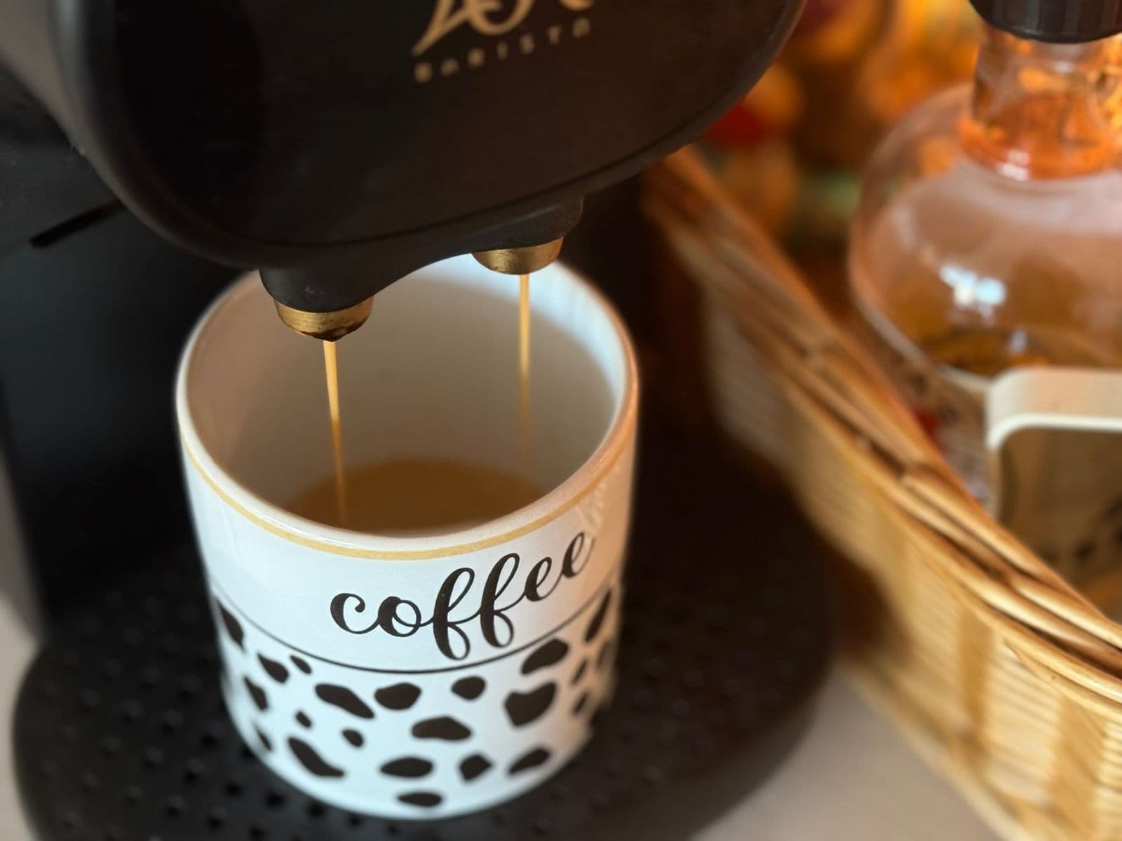 Coffee maker not getting hot, mug under a brewing machine